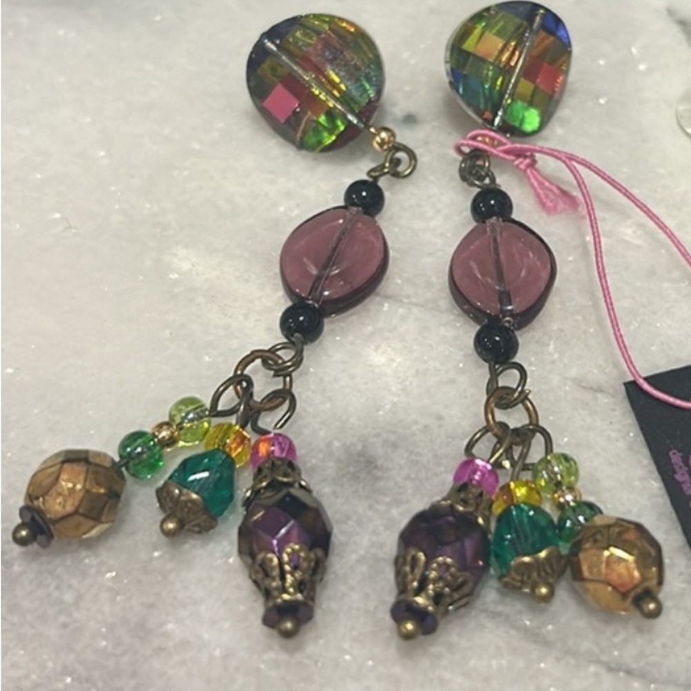 Gorgeous Swarovski Crystal Top with Colorful Dangles Earrings-Boutique
